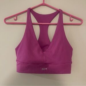 SET Active Sculptflex Box Cut Sports Bra in the color Purple Passion